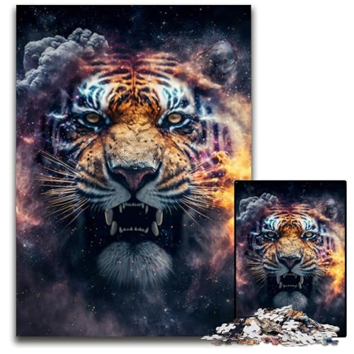 Tiger-Puzzle für Erwachsene, 1000-teiliges Holzpuzzle für Erwachsene, Teenager, Paare und Freunde zum Geburtstag, zu Weihnachten, 50x75cm/19,68x29,52 Zoll Tiger-Puzzle für Erwachsene, 1000-teiliges Holzpuzzle für Erwachsene, Teenager, Paare und Freunde zum Geburtstag, zu Weihnachten, 50x75cm/19,68x29,52 Zoll von RZFWJL