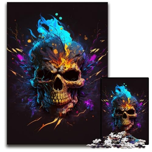 Totenkopf-Puzzle für Erwachsene, 1000 Teile, Holzpuzzle, anspruchsvolles Denkspiel für Teenager, interaktives Familienspiel, 50x75cm/19,68x29,52 Zoll Totenkopf-Puzzle für Erwachsene, 1000 Teile, Holzpuzzle, anspruchsvolles Denkspiel für Teenager, interaktives Familienspiel, 50x75cm/19,68x29,52 Zoll von RZFWJL