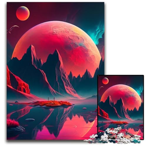 Universum-Planet-Puzzle für Erwachsene, 1000 Teile, Unmögliches Puzzle für Erwachsene, Denksportaufgabe, Spiel für Erwachsene, interaktive Familienaktivität, 26x38cm/10,23x14,96 Zoll von RZFWJL