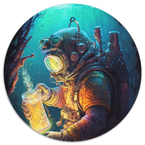 Unterwasser-Astronauten-Puzzle, 1000 Teile, runde Puzzles mit 1000 Teilen für Erwachsene, anspruchsvolles Denkspiel – entspannendes Spielzeug für Teenager, 67,5 x 67,5 cm Unterwasser-Astronauten-Puzzle, 1000 Teile, runde Puzzles mit 1000 Teilen für Erwachsene, anspruchsvolles Denkspiel – entspannendes Spielzeug für Teenager, 67,5 x 67,5 cm von RZFWJL