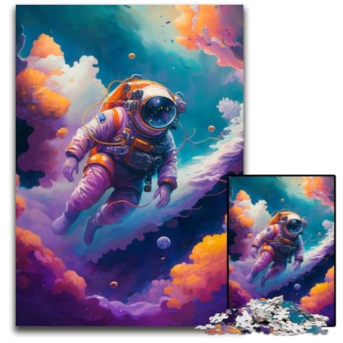 Weltraum-Astronauten-Puzzle für Erwachsene, 1000 Teile, Unmögliches Puzzle für Erwachsene, Denksportaufgabe, Spiel für Erwachsene, interaktive Aktivität für die Familie, 26x38cm/10,23x14,96 Zoll von RZFWJL