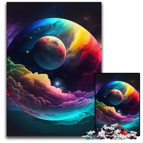 Weltraum-Planeten-Puzzle für Erwachsene, 1000 Teile, Puzzle für Erwachsene, perfekte Dekoration für Zuhause oder das Büro, 26x38cm/10,23x14,96 Zoll von RZFWJL