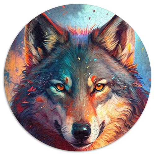 Wolf Fire Puzzles für 1000 Teile, 1000 Teile, rundes Puzzle, Denksportaufgabe, Spiel für Erwachsene, interaktive Familienaktivität, 67,5 x 67,5 cm Wolf Fire Puzzles für 1000 Teile, 1000 Teile, rundes Puzzle, Denksportaufgabe, Spiel für Erwachsene, interaktive Familienaktivität, 67,5 x 67,5 cm von RZFWJL