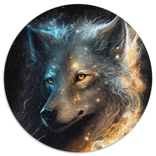 Wolf-Puzzle 1000 Teile für Erwachsene, 1000-teiliges rundes Puzzle, Spaß für die ganze Familie, Basteln, perfekt für Geburtstage, Feiertage, 67,5 x 67,5 cm Wolf-Puzzle 1000 Teile für Erwachsene, 1000-teiliges rundes Puzzle, Spaß für die ganze Familie, Basteln, perfekt für Geburtstage, Feiertage, 67,5 x 67,5 cm von RZFWJL