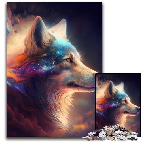 Wolf-Puzzles für Erwachsene, 1000-teiliges Puzzle für Erwachsene, anspruchsvolles Denkspiel für Teenager, unterhaltsames interaktives Spiel für die ganze Familie, 50x75cm/19,68x29,52 Zoll Wolf-Puzzles für Erwachsene, 1000-teiliges Puzzle für Erwachsene, anspruchsvolles Denkspiel für Teenager, unterhaltsames interaktives Spiel für die ganze Familie, 50x75cm/19,68x29,52 Zoll von RZFWJL