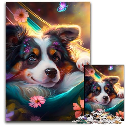 Wunderschöne Miniatur-Amerikanische Schäferhund-Puzzles für Erwachsene,1000-teiliges Papppuzzle,anspruchsvolles Denkspiel für Teenager,unterhaltsames interaktives Spiel für die ganze Familie,26x38cm Wunderschöne Miniatur-Amerikanische Schäferhund-Puzzles für Erwachsene,1000-teiliges Papppuzzle,anspruchsvolles Denkspiel für Teenager,unterhaltsames interaktives Spiel für die ganze Familie,26x38cm von RZFWJL