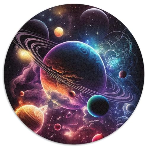 Wunderschöne Weltraum-Puzzles für 1000 Teile, rundes Puzzle mit 1000 Teilen, Denksportaufgabe, Spiel für Erwachsene, interaktive Familienaktivität, 67,5 x 67,5 cm Wunderschöne Weltraum-Puzzles für 1000 Teile, rundes Puzzle mit 1000 Teilen, Denksportaufgabe, Spiel für Erwachsene, interaktive Familienaktivität, 67,5 x 67,5 cm von RZFWJL