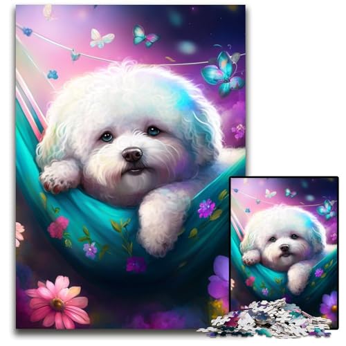 Wunderschönes Bichon Frise Puzzle 1000 Teile Unmögliches Puzzle für Erwachsene DIY Heimdekorationsgeschenk, Denkspiel 26x38cm/10,23x14,96 Zoll Wunderschönes Bichon Frise Puzzle 1000 Teile Unmögliches Puzzle für Erwachsene DIY Heimdekorationsgeschenk, Denkspiel 26x38cm/10,23x14,96 Zoll von RZFWJL