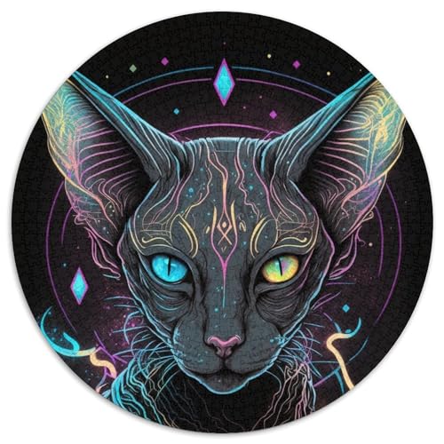 Wunderschönes Dschungelkatzen-Puzzle 1000 Teile für Erwachsene, 1000-teiliges rundes Puzzle, Spaß für die ganze Familie, Basteln, perfekt für Geburtstage, Feiertage, 67,5 x 67,5 cm Wunderschönes Dschungelkatzen-Puzzle 1000 Teile für Erwachsene, 1000-teiliges rundes Puzzle, Spaß für die ganze Familie, Basteln, perfekt für Geburtstage, Feiertage, 67,5 x 67,5 cm von RZFWJL