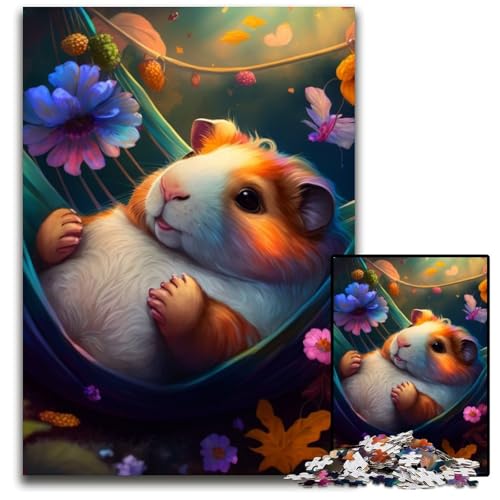 Wunderschönes Meerschweinchen-Puzzle 1000 Teile für Erwachsene, Puzzle für Erwachsene, ideales DIY-Dekor und Denksport-Geschenk, 26x38cm/10,23x14,96 Zoll Wunderschönes Meerschweinchen-Puzzle 1000 Teile für Erwachsene, Puzzle für Erwachsene, ideales DIY-Dekor und Denksport-Geschenk, 26x38cm/10,23x14,96 Zoll von RZFWJL