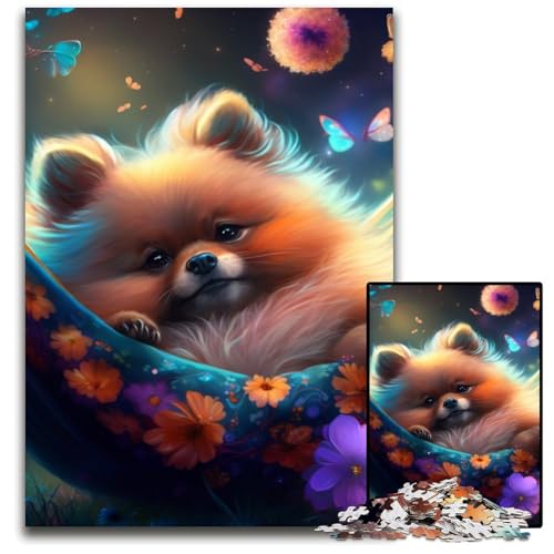Wunderschönes Pomeranian-Puzzle mit 1000 Teilen für Erwachsene, Holzpuzzle, interaktives Familienspiel, DIY-Heimdekoration, Gehirn-Herausforderung, Geschenk, 50x75cm/19,68x29,52 Zoll Wunderschönes Pomeranian-Puzzle mit 1000 Teilen für Erwachsene, Holzpuzzle, interaktives Familienspiel, DIY-Heimdekoration, Gehirn-Herausforderung, Geschenk, 50x75cm/19,68x29,52 Zoll von RZFWJL
