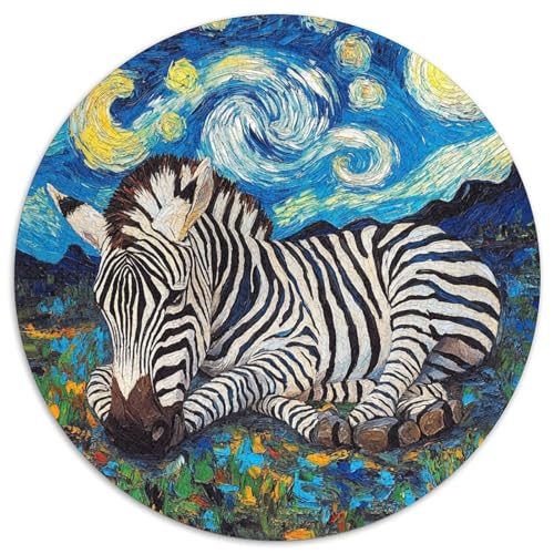 Zebra-Nachthimmel-Puzzle 1000 Teile für Erwachsene, 1000-teiliges rundes Puzzle, Spaß für die ganze Familie, Basteln, perfekt für Geburtstage, Feiertage, 67,5 x 67,5 cm Zebra-Nachthimmel-Puzzle 1000 Teile für Erwachsene, 1000-teiliges rundes Puzzle, Spaß für die ganze Familie, Basteln, perfekt für Geburtstage, Feiertage, 67,5 x 67,5 cm von RZFWJL