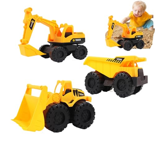 3 Stück Sandspielzeug Bagger Sandkasten, Vielseitige Verwendung Kipplaster Bagger Strandspielzeug, Baustellenfahrzeuge Auto mit Bagger, Radlader, Kipplaster für Kinder Mädchen Junge Sommerspielzeug 3 Stück Sandspielzeug Bagger Sandkasten, Vielseitige Verwendung Kipplaster Bagger Strandspielzeug, Baustellenfahrzeuge Auto mit Bagger, Radlader, Kipplaster für Kinder Mädchen Junge Sommerspielzeug von RZXBB