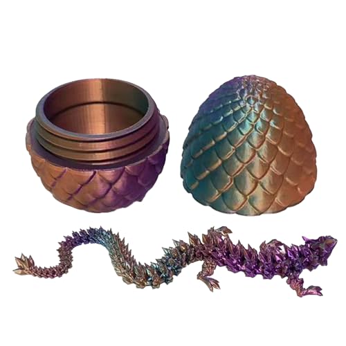 3D Gedrucktes Drachenei Geheimnisvolle Drachen Spielzeug - Kristalldrache Mit Drachenei - 3D Gedruckter Realistische Beweglicher Drachen Figuren Mit Ei - Dracheneier Wohnkultur Erwachsene Kinder (H) von RZXBB