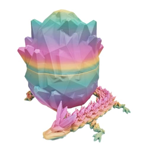 3D Gedrucktes Drachenei Geheimnisvolle Drachen Spielzeug - Kristalldrache Mit Drachenei - 3D Gedruckter Realistische Beweglicher Drachen Figuren Mit Ei - Dracheneier Wohnkultur Erwachsene Kinder (I) von RZXBB