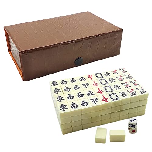 Mini Mahjong Spiel - Mahjong Fliesen Mit 144 Majong Spielsteine - Traditionelles Chinesisch Riichi Majiang Set - Klassische Reise Mahjong Set Brettspiele Partyspiel Für Erwachsene von RZXBB