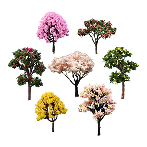 Rachlicy 7pcs Miniaturbaum Gartenstatuen gemischter Modell Baum Miniatur Landschaft Baum für Ornamente Draussen Garten Deko DraußEn von Rachlicy
