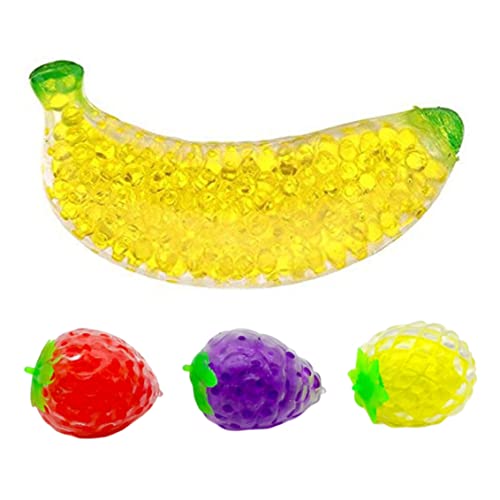 Stress Bananenfrucht Squeeze Stress Ball Wasser Perlen Dehnbare Ballssenorin Spielzeug Banane Weiche Spielzeugparty bevorzugt Stress Bälle für Erwachsene Kinder 4pcs von Rachlicy