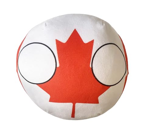 20,3 cm großer Countryball-Plüsch, weiches und niedliches Nationalball-Spielzeug, Sammlerstück, Geschenk für Fans, Kinder und Plüsch-Enthusiasten (10. Kanada) von Raclove