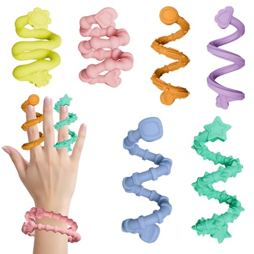 6 Stück Sensorische Fidget Sticks, Fidget Toys Silikon Sensorik Stick, Fidget Stange Toys für Kinder Erwachsene, Sensory Spielzeug für ADHS, Anti Stress, Autismus, Stressabbau (Mehrfarbig) von Radianeroryi