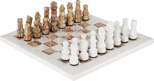 RADICALn Handgefertigtes Big 15 Zoll Weiß und Grün Onyx Schach Set Vollspiel Marmor Turnier Set Tanne Erwachsene RADICALn Handgefertigtes Big 15 Zoll Weiß und Grün Onyx Schach Set Vollspiel Marmor Turnier Set Tanne Erwachsene von Radicaln