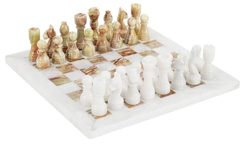 RADICALn Handmade White and Green Onyx Marble Chess Game Chess Set Gift for Him von Radicaln