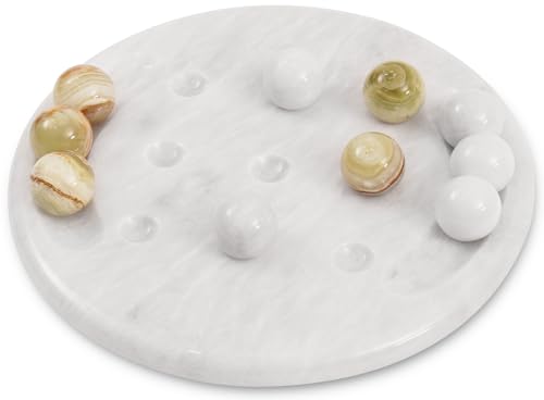Radicaln Tic Tac Toe 25,4 cm (10 Zoll), handgemachtes Marmorstrategiespiel und Familien-Brettspiele für Erwachsene, modernes dekoratives Marmorspiel-Set von Radicaln