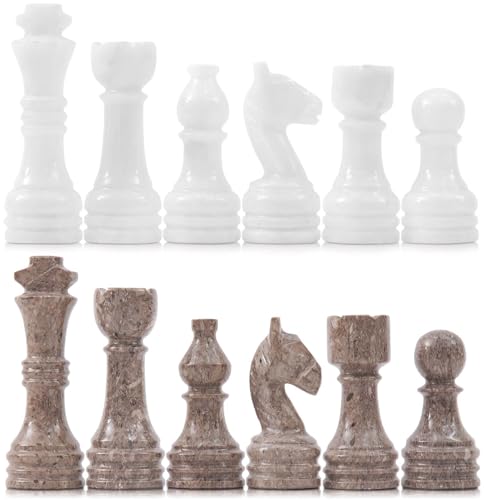 Radicaln Marmor-Schachfiguren, 8,9 cm, Ozeanisch und Weiß, handgefertigte Marmor-Schachfiguren für Brettspiel, Schachfiguren und Schachbrett, Reiseset, Schachfigur Radicaln Marmor-Schachfiguren, 8,9 cm, Ozeanisch und Weiß, handgefertigte Marmor-Schachfiguren für Brettspiel, Schachfiguren und Schachbrett, Reiseset, Schachfigur von Radicaln