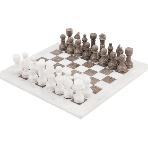 Radicaln Marmor Schachset 15 Zoll Weiß und Grau Ozeanisch Handgefertigte Schachbrettspiele - 1 Schachbrett & 32 Schachfiguren - Marmor Schachset 2 Spieler Spiele für Erwachsene Radicaln Marmor Schachset 15 Zoll Weiß und Grau Ozeanisch Handgefertigte Schachbrettspiele - 1 Schachbrett & 32 Schachfiguren - Marmor Schachset 2 Spieler Spiele für Erwachsene von Radicaln
