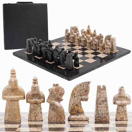 Radicaln Schachspiel aus Marmor mit Aufbewahrungsbox Antik 15 Zoll Schwarz und Koralle handgefertigt Schachspiel – Schachspiele für Erwachsene – 1 Schachbrett und 32 Schachfiguren – Schachspiel Radicaln Schachspiel aus Marmor mit Aufbewahrungsbox Antik 15 Zoll Schwarz und Koralle handgefertigt Schachspiel – Schachspiele für Erwachsene – 1 Schachbrett und 32 Schachfiguren – Schachspiel von Radicaln