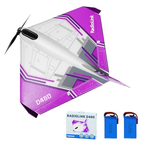 Radiolink D460 Plug and Play (PNP) RC-Flugzeug mit Byme-DB Gyro FC, 3 Flugmodi Flugzeug, bürstenloser Motor 15A ESC Flugzeug für Anfänger oder Erfahrene-Lila (155g) von Radiolink