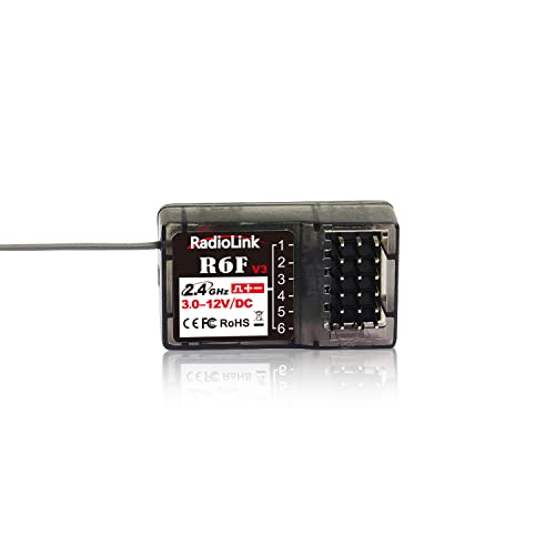 Radiolink R6F RC Empfänger 2.4 Ghz 6-Kanal große Reichweite bis zu 400m für Autos Boote kompatibel mit RC4GS-/RC6GS-Serie T8FB/T8S von Radiolink
