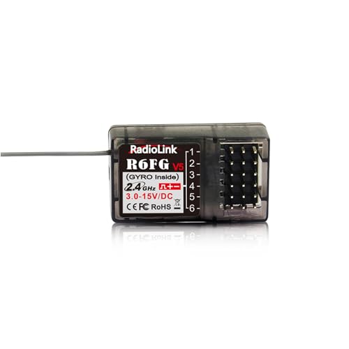 Radiolink R6FG RC Empfänger 2.4 Ghz Gyro-integriert 6 Kanäle große Reichweite bis zu 400m für Autos Boote kompatibel mit RC4GS-/RC6GS-Serie T8FB/T8S von Radiolink