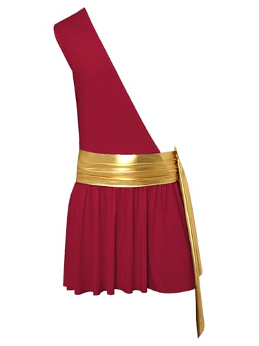 Raenseen Griechisch Römische Toga Kostüm Für Herren Ein Schulter Toga Kleid Gladiator Kostüm Cosplay Halloween Karneval Outfit Theater Show Burgund XXL Raenseen Griechisch Römische Toga Kostüm Für Herren Ein Schulter Toga Kleid Gladiator Kostüm Cosplay Halloween Karneval Outfit Theater Show Burgund XXL von Raenseen