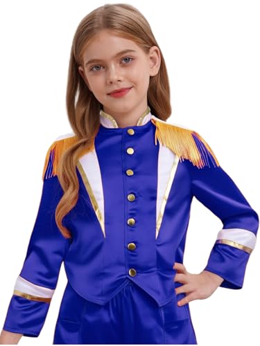 Raenseen Kinder Marschkapelle Trommler Kostüm Jungen Mädchen Langarm Attrappe Quasten Smoking Jacke Blau 146-152 Raenseen Kinder Marschkapelle Trommler Kostüm Jungen Mädchen Langarm Attrappe Quasten Smoking Jacke Blau 146-152 von Raenseen