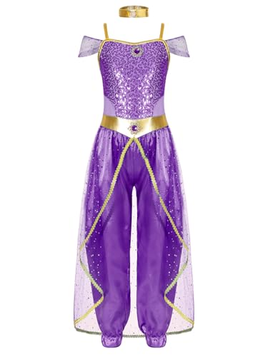 Raenseen Kostüm Prinzessin Arabisch Mädchen Kleid Tanzen Der Bauch Mit Pailletten Karneval Halloween Bauch Tänzer Anzug Verkleidung Lila 158-164 Raenseen Kostüm Prinzessin Arabisch Mädchen Kleid Tanzen Der Bauch Mit Pailletten Karneval Halloween Bauch Tänzer Anzug Verkleidung Lila 158-164 von Raenseen