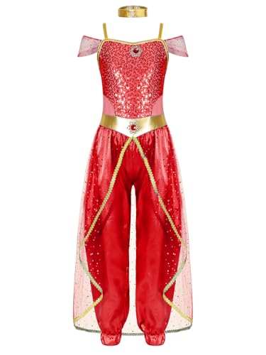 Raenseen Kostüm Prinzessin Arabisch Mädchen Kleid Tanzen Der Bauch Mit Pailletten Karneval Halloween Bauch Tänzer Anzug Verkleidung Rot 170 Raenseen Kostüm Prinzessin Arabisch Mädchen Kleid Tanzen Der Bauch Mit Pailletten Karneval Halloween Bauch Tänzer Anzug Verkleidung Rot 170 von Raenseen
