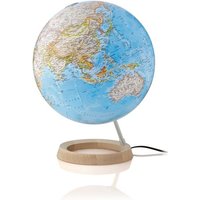 National Geographic Neon Classic Leuchtglobus, ringförmiger Ahornfuß u. Schrägstütze aus Aluminium von Räthgloben 1917 Verlags GmbH