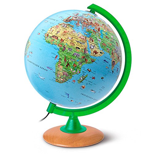 Kinderglobus KS 2525: Globus für Kinder mit vielen Abbildungen, 25 cm Durchm., heller Echtholzfuß, Meridian grün, inkl. Begeitbüchlein Kinderglobus KS 2525: Globus für Kinder mit vielen Abbildungen, 25 cm Durchm., heller Echtholzfuß, Meridian grün, inkl. Begeitbüchlein von Räthgloben 1917