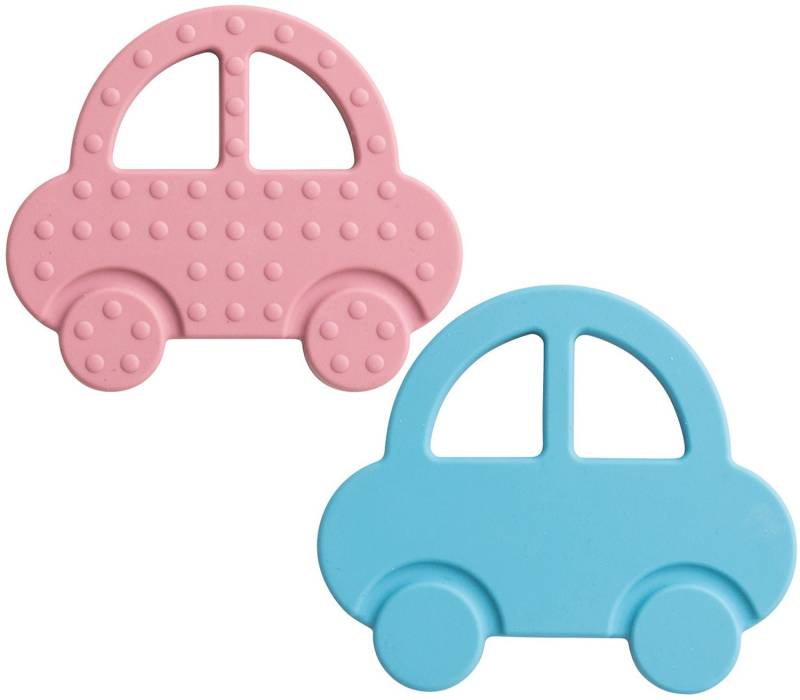 RÄTT START Beißringe 2er-Pack Rosa Auto und Blaues Auto, Multi, Beißspielzeug von Rätt Start