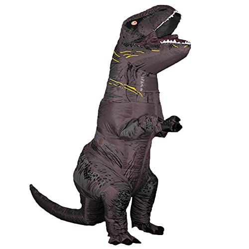 Aufblasbares Dinosaurier-Kostüm für Erwachsene, T-Rex- und Jurassic-Kostüm, lustiges Kostüm für Halloween, Partys, Cosplay, Kostümanzug, Schwarz von Rafalacy