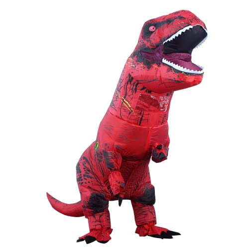 Rafalacy Aufblasbares Dinosaurier-Kostüm für Erwachsene, T-Rex- und Jurassic-Kostüm, lustiges Halloween-Party-Kostüm, Kostümanzug von Rafalacy