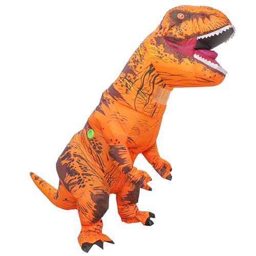 Aufblasbares Dinosaurier-Kostüm für Erwachsene, T-Rex- und Jurassic-Kostüm, lustiges Kostüm für Halloween, Partys, Cosplay, Kostümanzug, Braun von Rafalacy