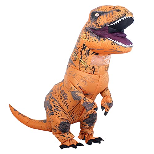 Aufblasbares Dinosaurier-Kostüm für Erwachsene, T-Rex- und Jurassic-Kostüm, lustiges Kostüm für Halloween, Partys, Cosplay, Kostümanzug, Braun von Rafalacy