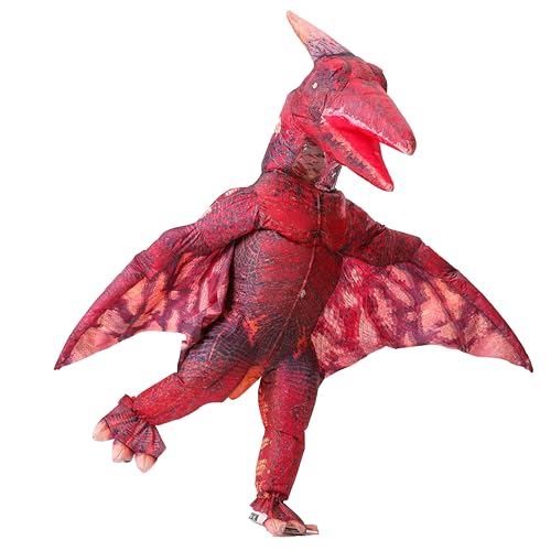 Aufblasbares Pterodaktyl-Kostüm für Erwachsene, Dinosaurier-Kostüm, Party, Dress Up, lustiges Dino-Halloween-Kostüm (rot) von Rafalacy