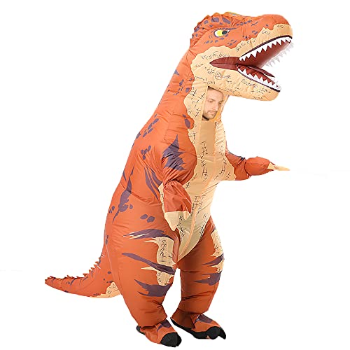 Rafalacy Aufblasbares Dinosaurier-Kostüm für Erwachsene, T-Rex- und Jurassic-Kostüm, lustiges Halloween-Party-Kostüm, Kostümanzu von Rafalacy