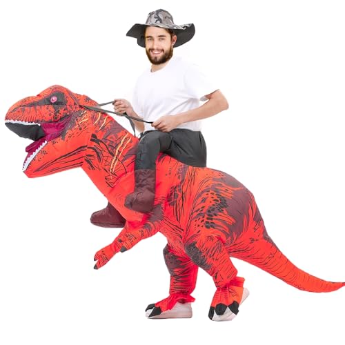 Rafalacy Aufblasbares Dinosaurier-Kostüm für Erwachsene, aufblasbar, T-Rex-Kostüm, lustiges Halloween-Party-Kostüm, Dinosaurier-Party, Verkleidung, Anzug, Einheitsgröße Rafalacy Aufblasbares Dinosaurier-Kostüm für Erwachsene, aufblasbar, T-Rex-Kostüm, lustiges Halloween-Party-Kostüm, Dinosaurier-Party, Verkleidung, Anzug, Einheitsgröße von Rafalacy