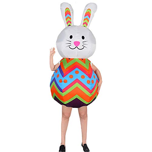Rafalacy Aufblasbares Osterhasenkostüm für Erwachsene Aufblasbares Osterei-Kostüm Lustiges Hasenkostüm Anzug Ostern Verkleidung von Rafalacy