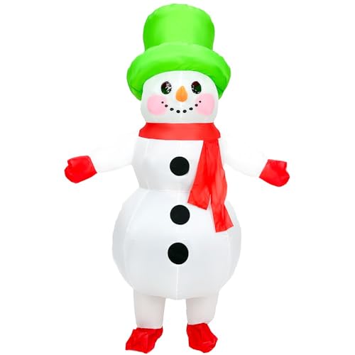 Aufblasbares Weihnachtskostüm für Erwachsene, Weihnachtsmann, Elfe, Schneemann, Lebkuchenmann, Kostüm, lustiges Kostüm von Rafalacy