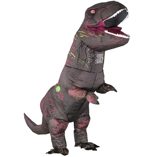 Rafalacy Aufblasbares Dinosaurier-Kostüm für Erwachsene, aufblasbares T-Rex-Kostüm, lustiges Dino-Kostüm, Halloween-Party, Verkleidung von Rafalacy